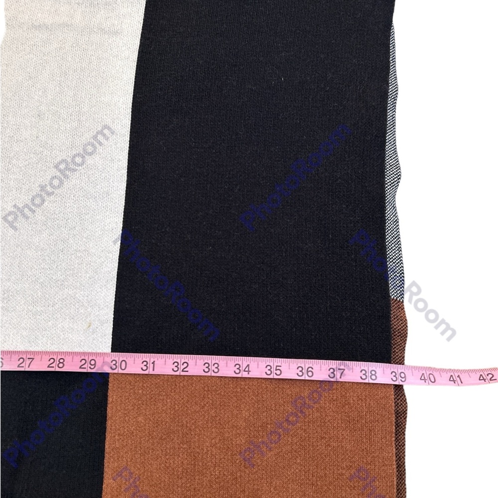 Chicos Poncho Wrap Size Os Color Block Back Brown… - image 5